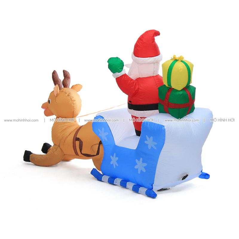 Bồ Đồ Chơi Thổi Bằng Hơi Hình Ông Già Noel Cưỡi Xe Tuần Lộc 2.2M